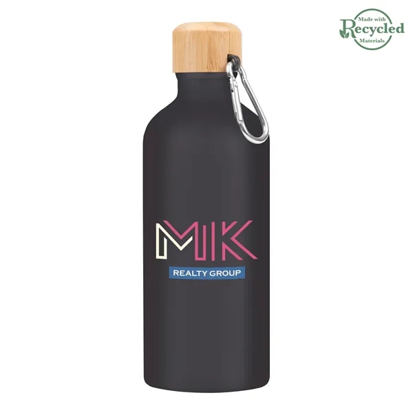 20 ounce aluminum bicycle bottle with bamboo wood lid and carabiner... from ASI 61125 Hit Promotional Products / Hit®