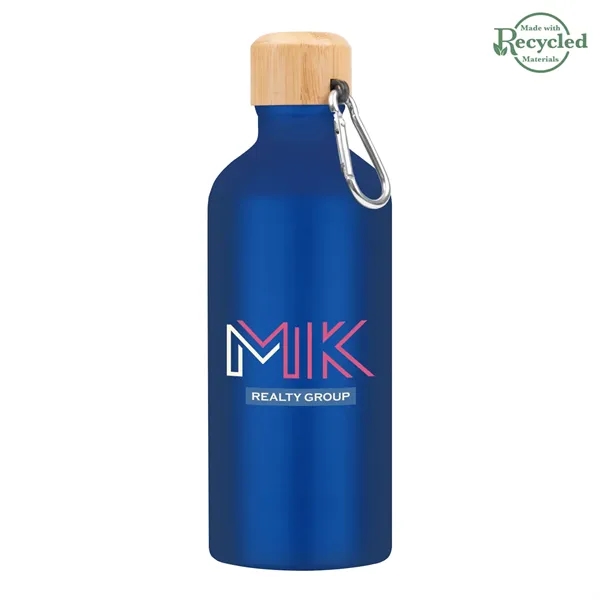 20 ounce aluminum bicycle bottle with bamboo wood lid and carabiner... from ASI 61125 Hit Promotional Products / Hit®