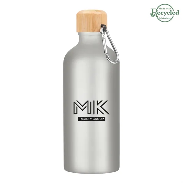 20 ounce aluminum bicycle bottle with bamboo wood lid and carabiner... from ASI 61125 Hit Promotional Products / Hit®