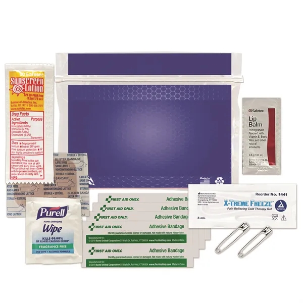 Marathon kit in a plastic bag with bandages, sunscreen, lip balm,... from ASI 84514 Safety Made