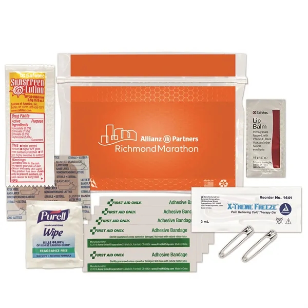 Marathon kit in a plastic bag with bandages, sunscreen, lip balm,... from ASI 84514 Safety Made