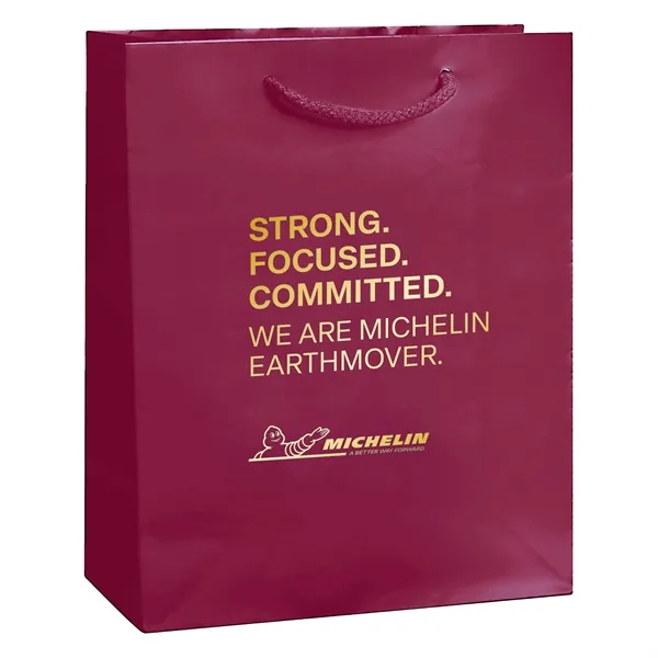 8" x 4" x 10" glossy laminated paper Euro-style bag with... from ASI 35290 American Ad Bag Co