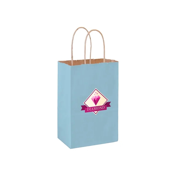 5" x 3 1/2" x 8" matte Kraft paper shopping bag... from ASI 35290 American Ad Bag Co