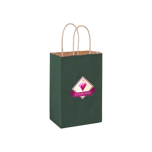 5" x 3 1/2" x 8" matte Kraft paper shopping bag... from ASI 35290 American Ad Bag Co