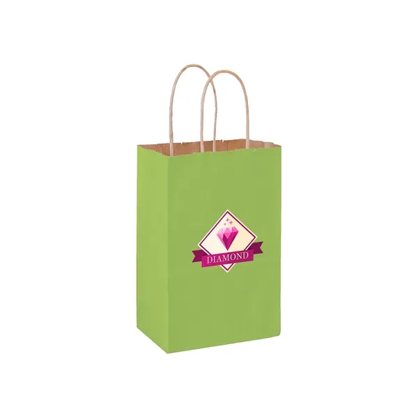 5" x 3 1/2" x 8" matte Kraft paper shopping bag... from ASI 35290 American Ad Bag Co
