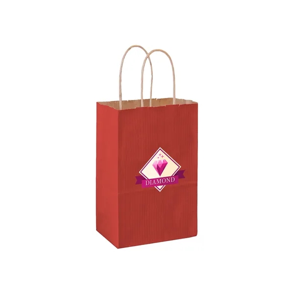 5" x 3 1/2" x 8" matte Kraft paper shopping bag... from ASI 35290 American Ad Bag Co
