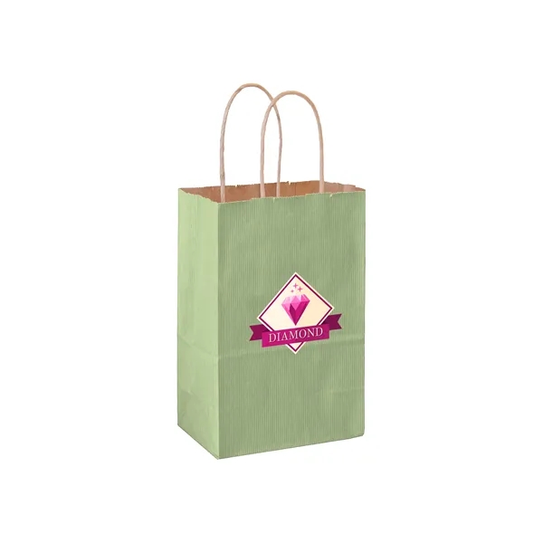 5" x 3 1/2" x 8" matte Kraft paper shopping bag... from ASI 35290 American Ad Bag Co