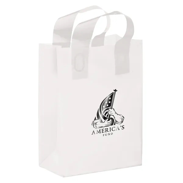 8" x 4" x 11" color-frosted HDPE plastic shopping bag with... from ASI 35290 American Ad Bag Co