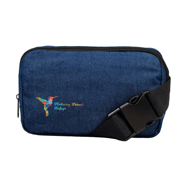 Pre-Consumer Recycled Denim Cross Body Bag with Adjustable Strap.... from ASI 35290 American Ad Bag Co