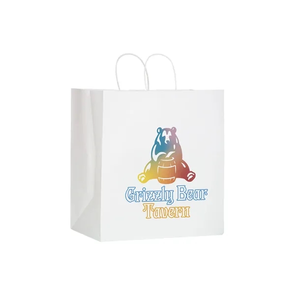 White Kraft shopper bag with twisted paper handles.... from ASI 35290 American Ad Bag Co