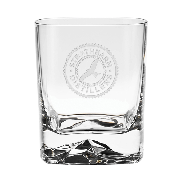 13.5 ounce square on the rocks glass with glacier molded bottom.... from ASI 71920 Moderne Glass Company Inc