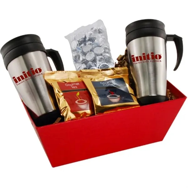 Tray with 2 mugs, coffee, tea and Hershey kisses.... from ASI 44900 NC Custom (CI/Lanco)