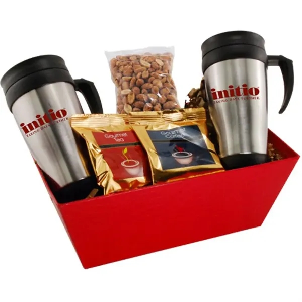 Tray with 2 mugs, coffee, tea and honey roasted peanuts.... from ASI 44900 NC Custom (CI/Lanco)
