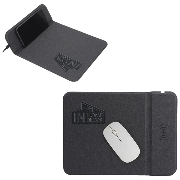 15W Wireless Charger Mouse Pad with Kickstand... from ASI 36730 Ariel Premium Supply Inc