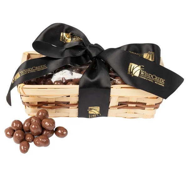 Gift Basket with Chocolate Covered Peanuts... from ASI 44900 NC Custom (CI/Lanco) / Chocolate Inn