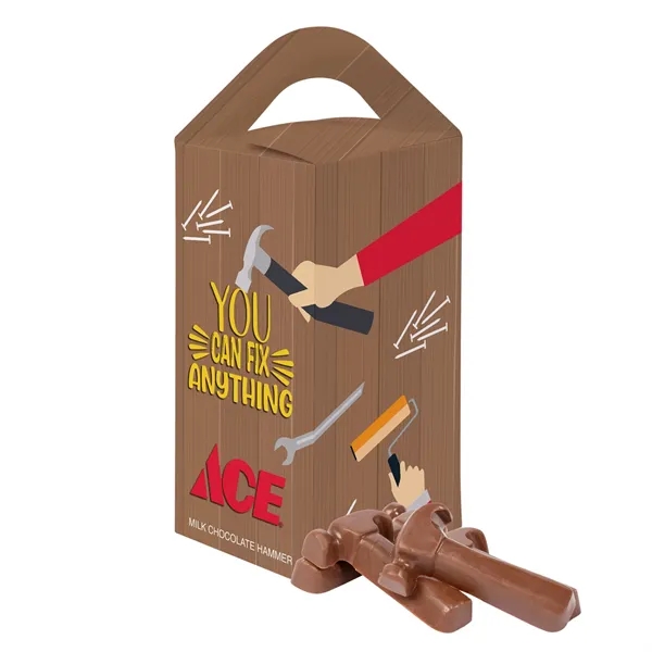Tote Box with 1 oz Milk Chocolate Hammers... from ASI 44900 NC Custom (CI/Lanco) / Chocolate Inn