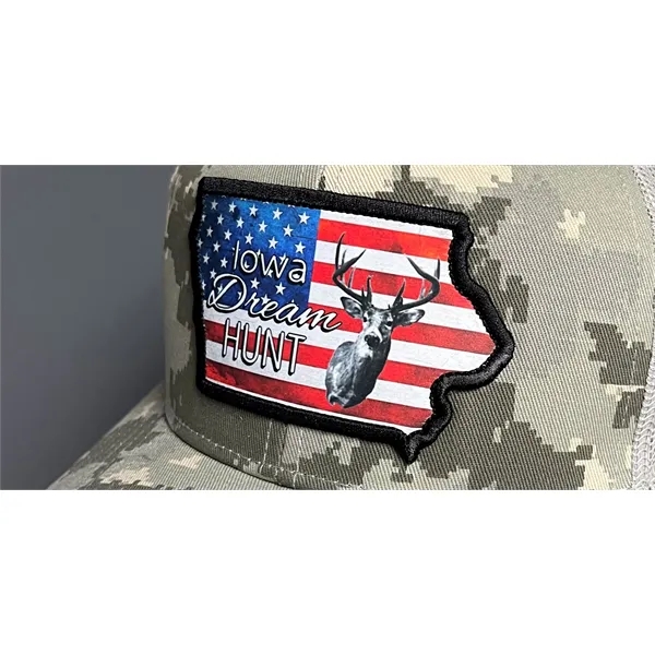 Embroidered Patches, Sublimated Patches, Leather Patches on Richardson 112P Printed Trucker... from ASI 38195 Overnightline