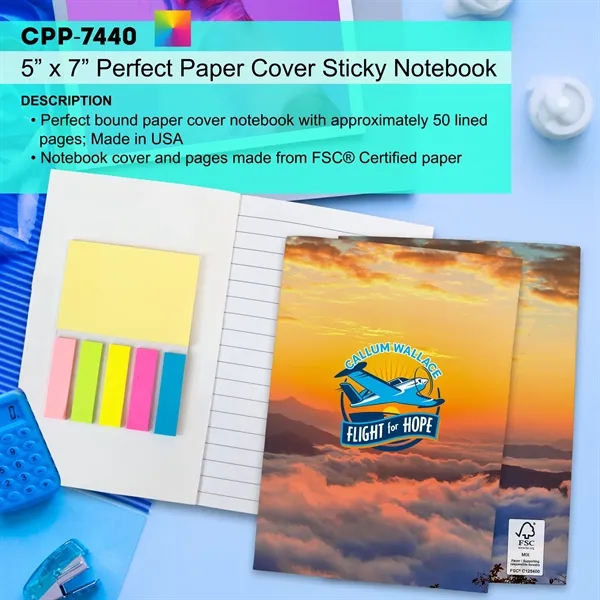 5" x 7" Perfect Paper Cover Sticky Notebook... from ASI 30208 A P Specialties / AP Specialties