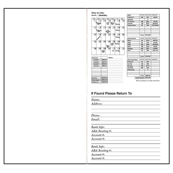 Financial planner for tracking expenses and forming a budget. 16 pages,... from ASI 76575 Payne Publishers Inc