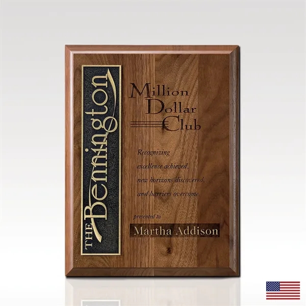 Award plaque with the look and feel of walnut with a... from ASI 93986 Visions/Awardcraft / Visions Awards