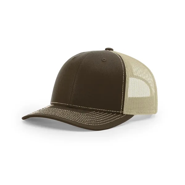 Richardson 112 Trucker Hat with Sewn-On Leather Patches on Hats Caps... from ASI 38195 Overnightline