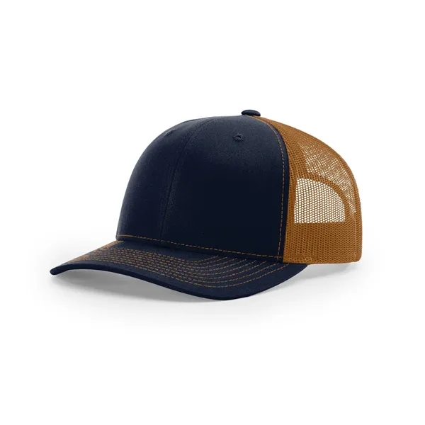 Richardson 112 Trucker Hat with Sewn-On Leather Patches on Hats Caps... from ASI 38195 Overnightline