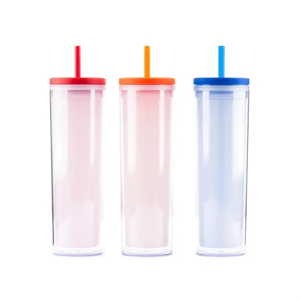 16 ounce color-changing tumbler with colored lid and silicone drinking straw.... from ASI 57800 Gordon Sinclair / Gordon Sinclair®