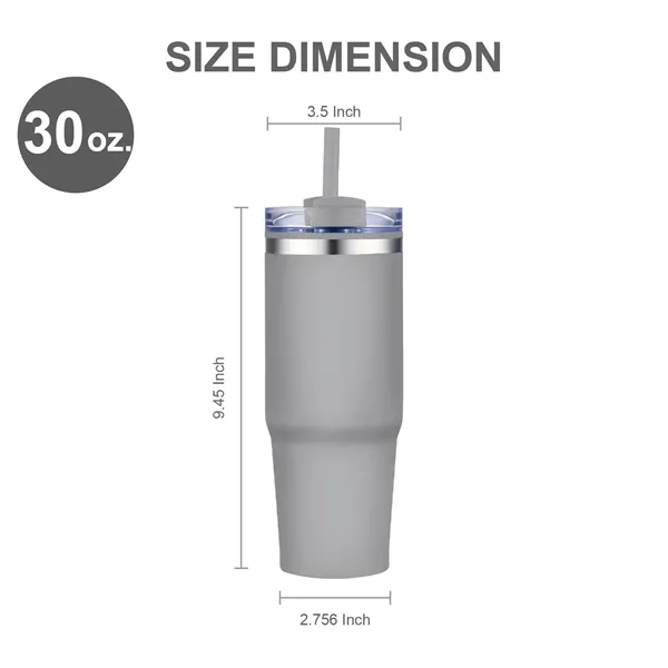 30 oz. Double Wall Stainless Steel Tumbler w/ Lid and Straw... from ASI 39820 Opusline (Benmex)