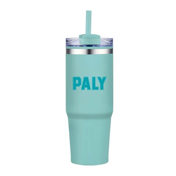30 oz. Double Wall Stainless Steel Tumbler w/ Lid and Straw... from ASI 39820 Opusline (Benmex)