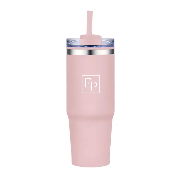 30 oz. Double Wall Stainless Steel Tumbler w/ Lid and Straw... from ASI 39820 Opusline (Benmex)