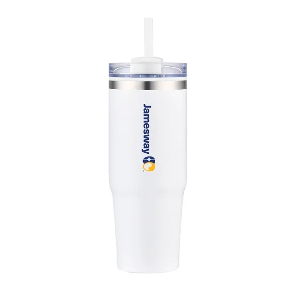 30 oz. Double Wall Stainless Steel Tumbler w/ Lid and Straw... from ASI 39820 Opusline (Benmex)