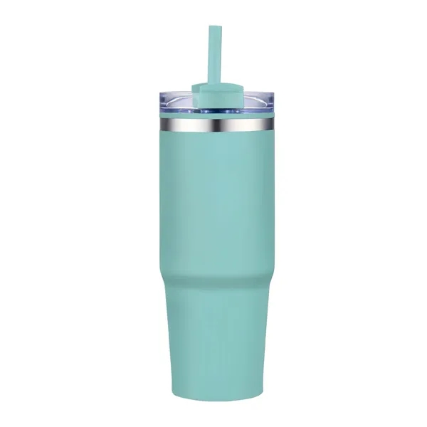 30 oz. Double Wall Stainless Steel Tumbler w/ Lid and Straw... from ASI 39820 Opusline (Benmex)