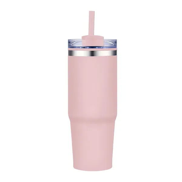 30 oz. Double Wall Stainless Steel Tumbler w/ Lid and Straw... from ASI 39820 Opusline (Benmex)