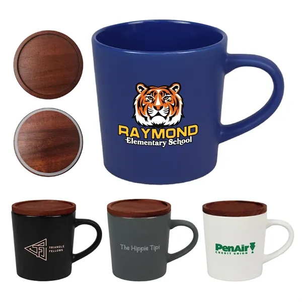 16 oz. Ceramic Mug with Wood Lid... from ASI 39820 Opusline (Benmex)