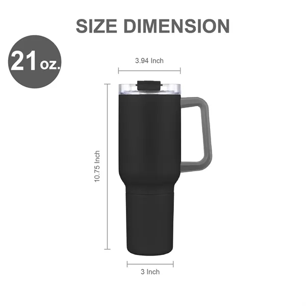 21 oz. Stainless Steel Mug w/ Handle, Straw, Can Cooler... from ASI 39820 Opusline (Benmex)