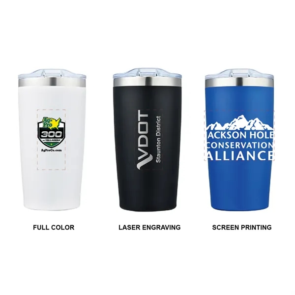 20oz stainless steel tumbler with matte finish, customizable via screen printing,... from ASI 64845 Kin Image Inc / Himmers International Inc. DBA Kin Image Inc