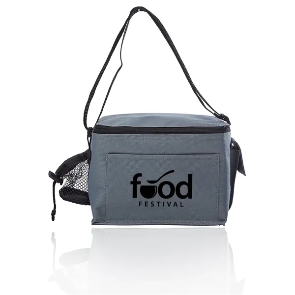 Insulated lunch bag with top zipper closure, adjustable strap, mesh bottle... from ASI 39552 BEL Promo