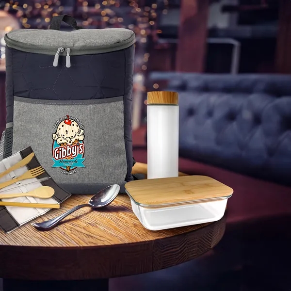 Quilted Bamboo Lunch and Drink Cooler Set... from ASI 30208 A P Specialties / AP Specialties