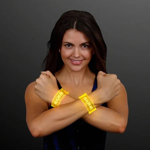 Cosmic Yellow LED Magnetic Clasp Bracelets; Blank and Imprinted pricing... from ASI 34194 ALightPromos
