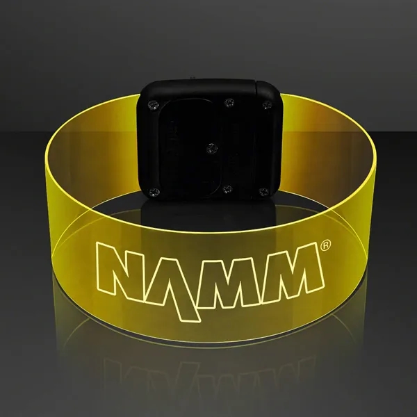 Cosmic Yellow LED Magnetic Clasp Bracelets; Laser Engraved Pricing... from ASI 34194 ALightPromos