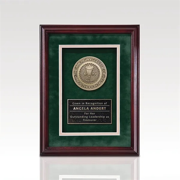 9" x 12" plaque with gold frame edging, gold-tone DecoCast™ plate... from ASI 93986 Visions/Awardcraft