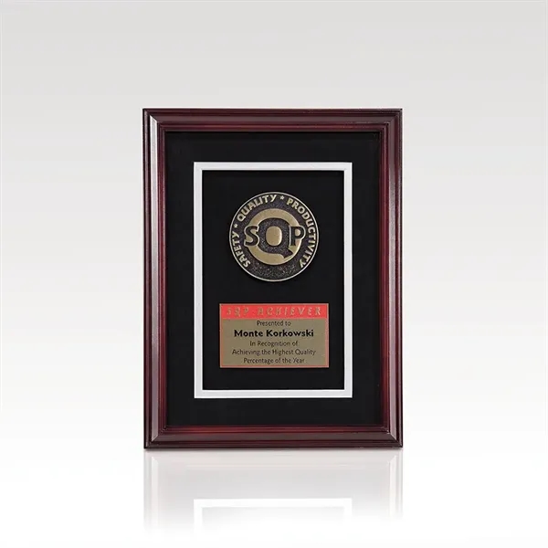Plaque with a cherry finish, sawtooth hanger and two size options.... from ASI 93986 Visions/Awardcraft / Visions Awards