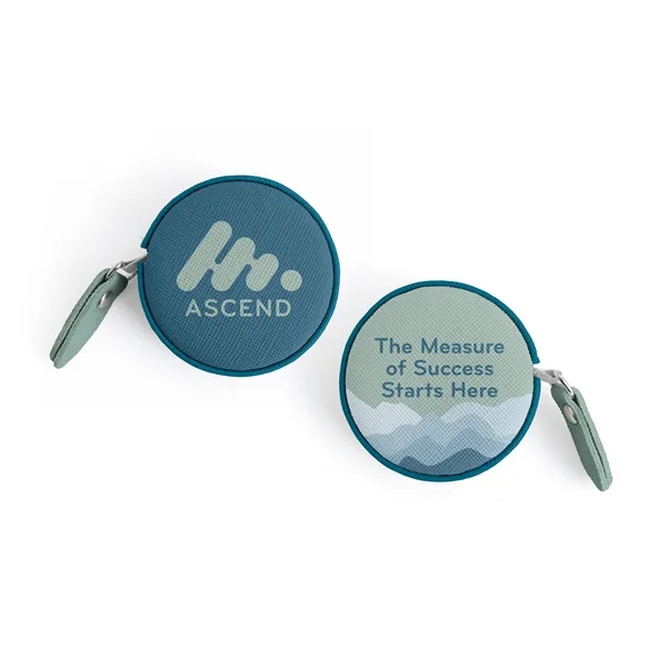 Full-Color Retractable Vegan Leather Measuring Tape with a Full-Color Pull. Bulk... from ASI 45657 Pop! Promos