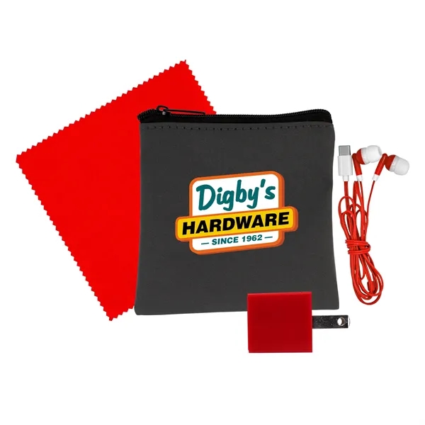 Exec Wall, Cloth & Type C Earbud Set... from ASI 30208 A P Specialties / AP Specialties