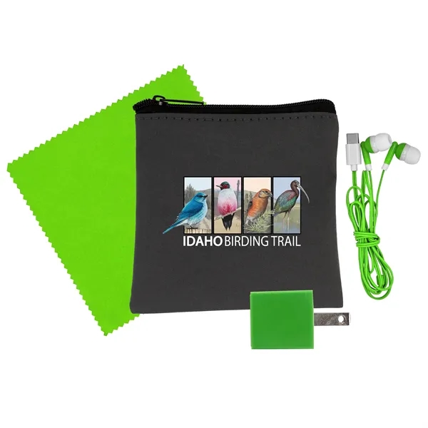 Exec Wall, Cloth & Type C Earbud Set... from ASI 30208 A P Specialties / AP Specialties