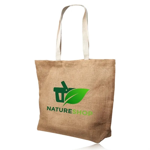 Natural Jute carry-on tote bags with a flat webbing handle and... from ASI 39552 BEL Promo