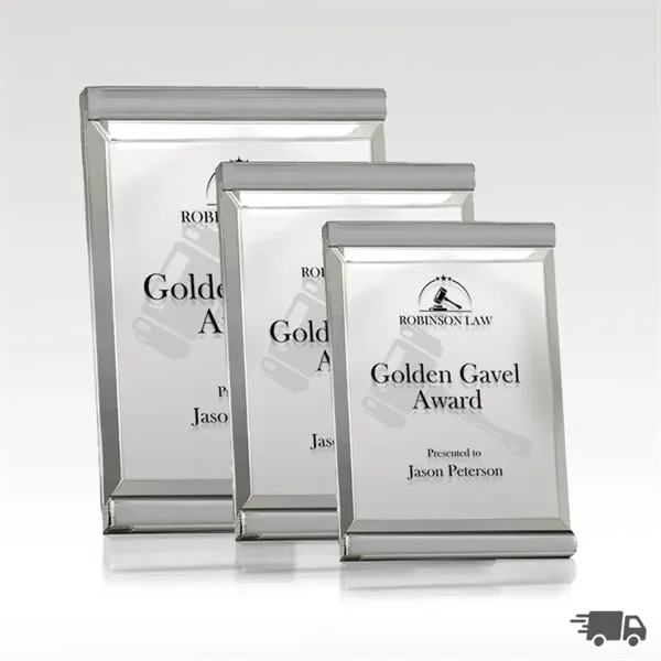 Gilded platinum cast plaque made with premium jade glass with easel... from ASI 93986 Visions/Awardcraft / Visions Awards