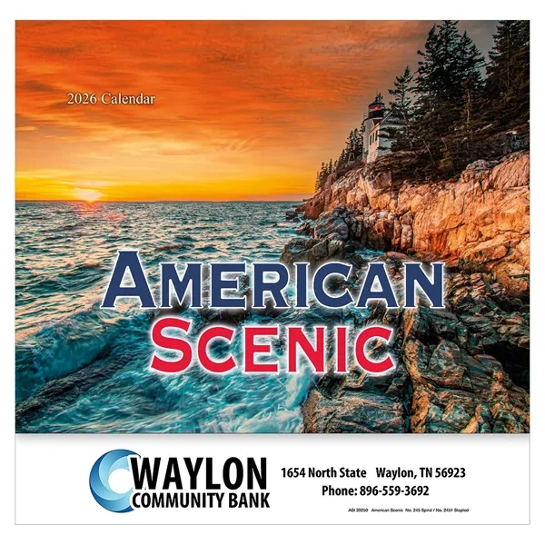13 month scenic landscapes from around the United States calendar.... from ASI 61966 HPG / Beacon Promotions HPG Gold
