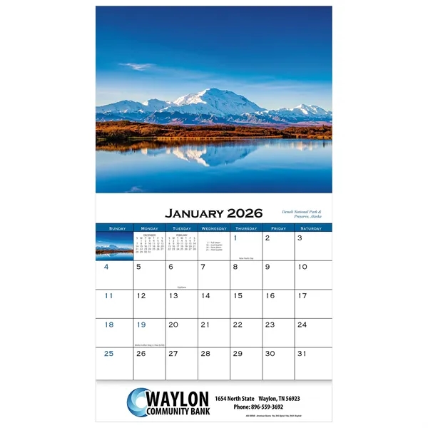 13 month scenic landscapes from around the United States calendar.... from ASI 61966 HPG / Beacon Promotions HPG Gold