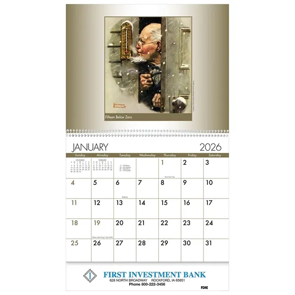 13 month American Illustrator wall calendar... from ASI 61966 HPG / Beacon Promotions HPG Gold